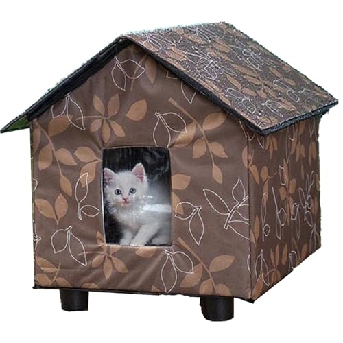 ASTVDFQK Unterschlupf for Streunende Katzen, Wasserdichtes Katzenhaus for Den Außenbereich, Mit Erhöhtem Sockel, for Mehrere Katzen Und Kleine Hunde(A) von ASTVDFQK