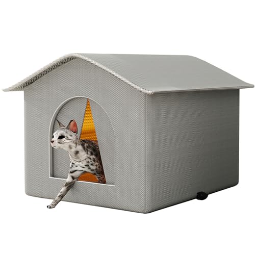 Katzenhöhle for Draußen, Abnehmbares Katzenhaus Wildkatzenhaus Mit Offenem Fenster for Drinnen Und Draußen, Katzenunterstand Mit Haustierunterlage(S) von ASTVDFQK