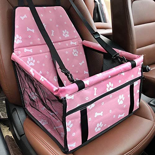 Hundeautositz Pet Booster Seat Pet Travel Safety Car Seat, Hundesitz aus Material ist sicher und bequem, abnehmbar und leicht zu reinigen. (pink) von ASUMUI