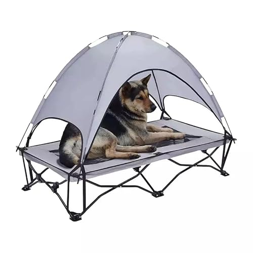 Hundezelt, Haustierzelt, wasserdichter Faltbarer Sonnenschutz im Freien, erhöhtes Hundebett mit Überdachungszelt (L) von ASUMUI