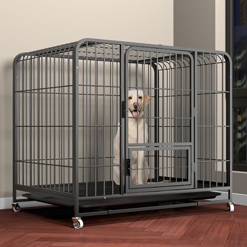 Heavy Duty Hundekiste, Haustierzwestzwinger, Hundezwinger, Haustierkiste mit Rädern und abnehmbarem Tablett/Schwarz KeYJ Heavy Duty Hundekiste, Haustierzwestzwinger, Hundezwinger, Haustierkiste mit Rädern und abnehmbarem Tablett/Schwarz KeYJ von ASYHONG