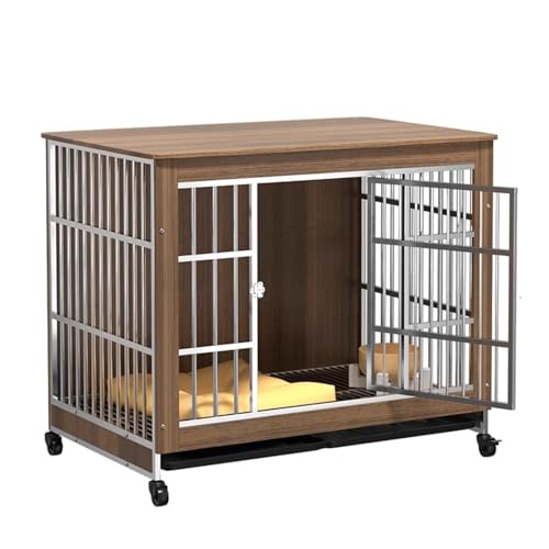 Hund Crodeniture Hundehund Kennel, Haustier Cawith Abnehmbares Tablett, Haustier Zwinger -Playpen, Hundekiste Endtisch/Walnussfarbe/129 * 83 * 100 cm KeYJ Hund Crodeniture Hundehund Kennel, Haustier Cawith Abnehmbares Tablett, Haustier Zwinger -Playpen, Hundekiste Endtisch/Walnussfarbe/129 * 83 * 100 cm KeYJ von ASYHONG