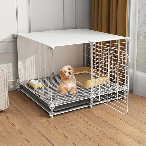Hundekäfig, Haustierkiste, Haustierstierhundkisten mit Haustier, mit Tablett und Rädern KeYJ von ASYHONG