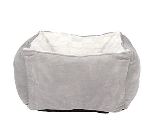 Katzenhundbett Haustierbett Zwinger Katzenbetthöfe Hausthund Katzenquadrat warm warm warmes Kuschler Zwinger Weiche Welpensofa Haustier Nest Hunde Bett Welpe Sofa (Blau: Grau, Größe: 47 * 47 * 26 cm) von ASYHONG