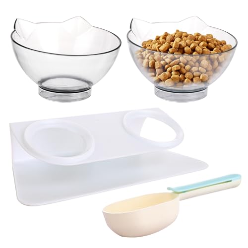 ASelected Erhöhter Katzennapf mit Ständer, Katzennäpfe mit Ständer, um 15° geneigt und Schaufel, Katzen-Futternapf für Kätzchen, erhöhter Katzennapf, gegen Erbrechen und Umdrehen, Fütterungs- und ASelected Erhöhter Katzennapf mit Ständer, Katzennäpfe mit Ständer, um 15° geneigt und Schaufel, Katzen-Futternapf für Kätzchen, erhöhter Katzennapf, gegen Erbrechen und Umdrehen, Fütterungs- und von ASelected
