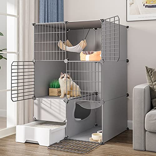 2-Stöckige Katzenkäfige Für Den Innenbereich Mit Katzentoilette, Tragbarer Katzenkäfig, Käfige Für Kleine Haustiere, Abnehmbarer Katzenkäfig Aus Metalldraht, Übungsort Für 1–2 Katzen (A 75 X 49 X 11 2-Stöckige Katzenkäfige Für Den Innenbereich Mit Katzentoilette, Tragbarer Katzenkäfig, Käfige Für Kleine Haustiere, Abnehmbarer Katzenkäfig Aus Metalldraht, Übungsort Für 1–2 Katzen (A 75 X 49 X 11 von ASumPio