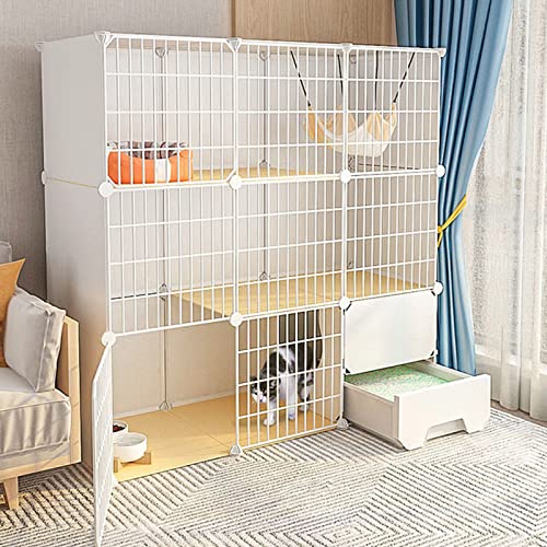 2-Stöckige Katzenkäfige Für Den Innenbereich Mit Katzentoilette, Tragbarer Katzenkäfig, Käfige Für Kleine Haustiere, Abnehmbarer Katzenkäfig Aus Metalldraht, Übungsort Für 1–2 Katzen (Weiß, 111 X 49 2-Stöckige Katzenkäfige Für Den Innenbereich Mit Katzentoilette, Tragbarer Katzenkäfig, Käfige Für Kleine Haustiere, Abnehmbarer Katzenkäfig Aus Metalldraht, Übungsort Für 1–2 Katzen (Weiß, 111 X 49 von ASumPio