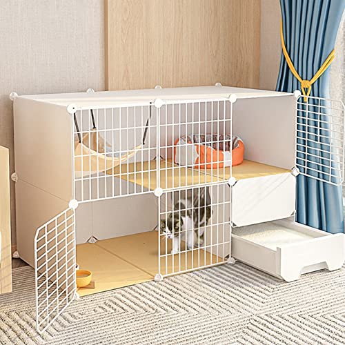 2-Stöckige Katzenkäfige Für Den Innenbereich Mit Katzentoilette, Tragbarer Katzenkäfig, Käfige Für Kleine Haustiere, Abnehmbarer Katzenkäfig Aus Metalldraht, Übungsort Für 1–2 Katzen (Weiß, 111 X 49 2-Stöckige Katzenkäfige Für Den Innenbereich Mit Katzentoilette, Tragbarer Katzenkäfig, Käfige Für Kleine Haustiere, Abnehmbarer Katzenkäfig Aus Metalldraht, Übungsort Für 1–2 Katzen (Weiß, 111 X 49 von ASumPio