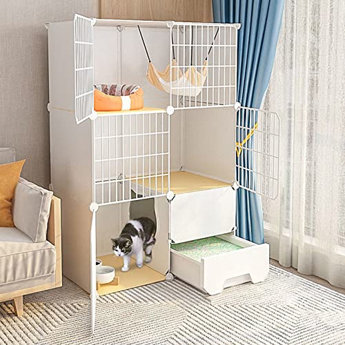 2-Stöckige Katzenkäfige Für Den Innenbereich Mit Katzentoilette, Tragbarer Katzenkäfig, Käfige Für Kleine Haustiere, Abnehmbarer Katzenkäfig Aus Metalldraht, Übungsort Für 1–2 Katzen (Weiß 75 X 49 X 2-Stöckige Katzenkäfige Für Den Innenbereich Mit Katzentoilette, Tragbarer Katzenkäfig, Käfige Für Kleine Haustiere, Abnehmbarer Katzenkäfig Aus Metalldraht, Übungsort Für 1–2 Katzen (Weiß 75 X 49 X von ASumPio