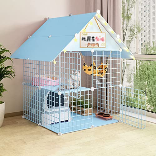 Extra Großer Katzenkäfig, Tragbarer Katzenkäfig, Katzenkäfige Für Den Innenbereich, Große Käfige Für Meerschweinchen, Zusammenklappbarer Katzenkäfig, Großer Auslauf, Ideal Für 1–4 Katzen (Blau, 75 X Extra Großer Katzenkäfig, Tragbarer Katzenkäfig, Katzenkäfige Für Den Innenbereich, Große Käfige Für Meerschweinchen, Zusammenklappbarer Katzenkäfig, Großer Auslauf, Ideal Für 1–4 Katzen (Blau, 75 X von ASumPio
