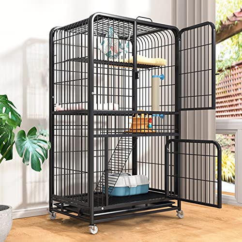 Große Katzenkäfige Für Den Innenbereich, Katzenzwinger, Frettchenkäfig, Chinchillakäfig, Kleintierkäfige Mit Rädern Und Leiter, Großer 4-Stöckiger Katzenkäfig Aus Draht, Mit 2 Vordertüren Für Den In Große Katzenkäfige Für Den Innenbereich, Katzenzwinger, Frettchenkäfig, Chinchillakäfig, Kleintierkäfige Mit Rädern Und Leiter, Großer 4-Stöckiger Katzenkäfig Aus Draht, Mit 2 Vordertüren Für Den In von ASumPio
