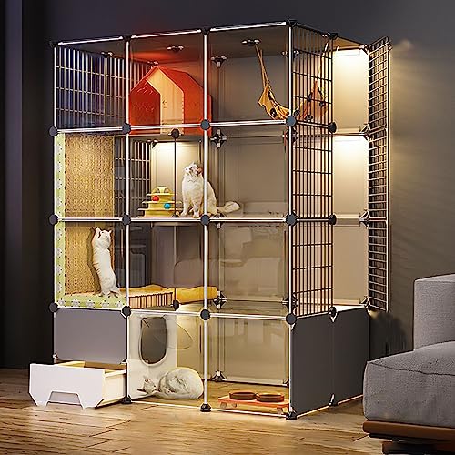 Großer Katzenkäfig Für Den Innenbereich, DIY-Katzenlaufstall, Katzengehege Mit Katzentoilette, Halbgeschlossener Katzenzaun, Abnehmbarer Kleintierkäfig, Für Kätzchen, Meerschweinchen, Häschen Und Ch Großer Katzenkäfig Für Den Innenbereich, DIY-Katzenlaufstall, Katzengehege Mit Katzentoilette, Halbgeschlossener Katzenzaun, Abnehmbarer Kleintierkäfig, Für Kätzchen, Meerschweinchen, Häschen Und Ch von ASumPio