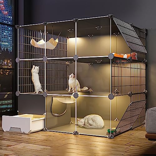 Großer Katzenkäfig Für Den Innenbereich, DIY-Katzenlaufstall, Katzengehege Mit Katzentoilette, Halbgeschlossener Katzenzaun, Abnehmbarer Kleintierkäfig, Für Kätzchen, Meerschweinchen, Häschen Und Ch Großer Katzenkäfig Für Den Innenbereich, DIY-Katzenlaufstall, Katzengehege Mit Katzentoilette, Halbgeschlossener Katzenzaun, Abnehmbarer Kleintierkäfig, Für Kätzchen, Meerschweinchen, Häschen Und Ch von ASumPio