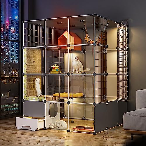 Großer Katzenkäfig Für Den Innenbereich, DIY-Katzenlaufstall, Katzengehege Mit Katzentoilette, Halbgeschlossener Katzenzaun, Abnehmbarer Kleintierkäfig, Für Kätzchen, Meerschweinchen, Häschen Und Ch Großer Katzenkäfig Für Den Innenbereich, DIY-Katzenlaufstall, Katzengehege Mit Katzentoilette, Halbgeschlossener Katzenzaun, Abnehmbarer Kleintierkäfig, Für Kätzchen, Meerschweinchen, Häschen Und Ch von ASumPio