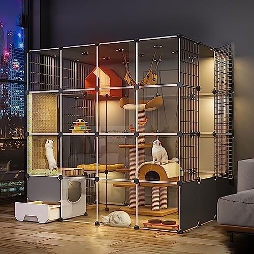 Großer Katzenkäfig Für Den Innenbereich, DIY-Katzenlaufstall, Katzengehege Mit Katzentoilette, Halbgeschlossener Katzenzaun, Abnehmbarer Kleintierkäfig, Für Kätzchen, Meerschweinchen, Häschen Und Ch Großer Katzenkäfig Für Den Innenbereich, DIY-Katzenlaufstall, Katzengehege Mit Katzentoilette, Halbgeschlossener Katzenzaun, Abnehmbarer Kleintierkäfig, Für Kätzchen, Meerschweinchen, Häschen Und Ch von ASumPio