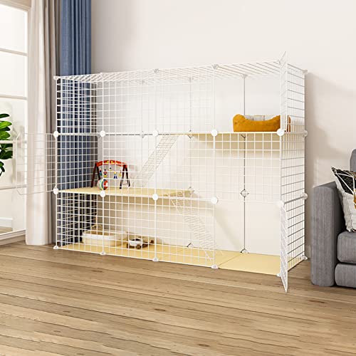 Großer Katzenkäfig Für Den Innenbereich, Tragbarer Meerschweinchenkäfig, Zusammenklappbarer Haustierkäfig, Haustierkäfige Für Katzen, Großer Übungsbereich, Ideal Für 1–2 Katzen (145 X 49 X 110 cm) von ASumPio