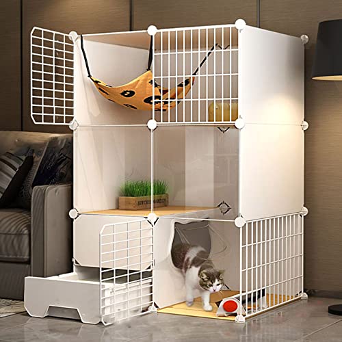 Großer Katzenkäfig Für Den Innenbereich – Kleintierkäfig, Selbstgebaut, Drahtzaun, Katzenhütte, Großer Katzenkäfig Für Den Innenbereich Mit Katzentoilette Für 1–2 Katzen, Frettchen, Chinchillas, Kan Großer Katzenkäfig Für Den Innenbereich – Kleintierkäfig, Selbstgebaut, Drahtzaun, Katzenhütte, Großer Katzenkäfig Für Den Innenbereich Mit Katzentoilette Für 1–2 Katzen, Frettchen, Chinchillas, Kan von ASumPio