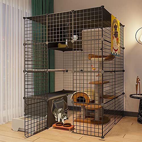 Großer Katzenkäfig – Katzengehege, Katzenkäfig, Zwinger, Katzenlaufstall, Frettchenkäfig Für Den Innenbereich, Abnehmbarer Metall-Zwinger Zum Selbermachen, Katzenkiste Mit Katzentoilette – Für Klein Großer Katzenkäfig – Katzengehege, Katzenkäfig, Zwinger, Katzenlaufstall, Frettchenkäfig Für Den Innenbereich, Abnehmbarer Metall-Zwinger Zum Selbermachen, Katzenkiste Mit Katzentoilette – Für Klein von ASumPio