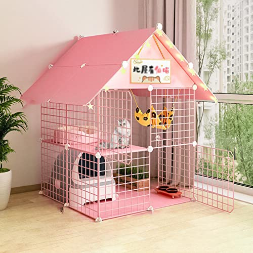 Käfige Für Katzen Für Drinnen, Extra Großer Katzenkäfig, Meerschweinchenkäfig Mit Deckel, Zusammenklappbarer Haustierkäfig, Tragbarer Katzenkäfig, Ideal Für 1–4 Katzen (Rosa 75 X 75 X 110 cm) Käfige Für Katzen Für Drinnen, Extra Großer Katzenkäfig, Meerschweinchenkäfig Mit Deckel, Zusammenklappbarer Haustierkäfig, Tragbarer Katzenkäfig, Ideal Für 1–4 Katzen (Rosa 75 X 75 X 110 cm) von ASumPio