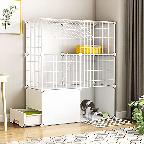 Katzenkäfig Für Den Innenbereich, DIY-Katzenkäfige, Laufstall, Abnehmbarer Metalldraht-Kätzchenkäfig, Haustier-Katzenzwinger, Gehege Mit Tür Für Kätzchen Und Kleintiere (Weiß, 95 X 37 X 109 cm) Katzenkäfig Für Den Innenbereich, DIY-Katzenkäfige, Laufstall, Abnehmbarer Metalldraht-Kätzchenkäfig, Haustier-Katzenzwinger, Gehege Mit Tür Für Kätzchen Und Kleintiere (Weiß, 95 X 37 X 109 cm) von ASumPio