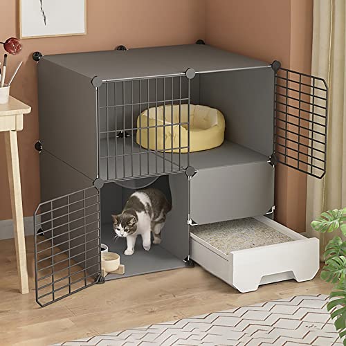 Katzenkäfig Für Den Innenbereich Mit Katzentoilette, Großer Abnehmbarer Kleintierkäfig Aus Metall, DIY-Katzenkäfige Mit 2/3 Ebenen, Anti-Spring-Kätzchenkiste, Haustierkäfige Für Den Innenbereich Für Katzenkäfig Für Den Innenbereich Mit Katzentoilette, Großer Abnehmbarer Kleintierkäfig Aus Metall, DIY-Katzenkäfige Mit 2/3 Ebenen, Anti-Spring-Kätzchenkiste, Haustierkäfige Für Den Innenbereich Für von ASumPio