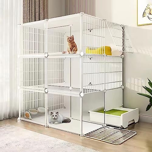 Katzenkäfig Für Den Innenbereich Mit Katzentoilette, Großes Katzengehege Zum Selbermachen, Käfige Für Kleintiere, Katzenlaufstall Mit Türen, Kätzchenkiste, Haustierkäfige Für Den Innenbereich Für Ka Katzenkäfig Für Den Innenbereich Mit Katzentoilette, Großes Katzengehege Zum Selbermachen, Käfige Für Kleintiere, Katzenlaufstall Mit Türen, Kätzchenkiste, Haustierkäfige Für Den Innenbereich Für Ka von ASumPio