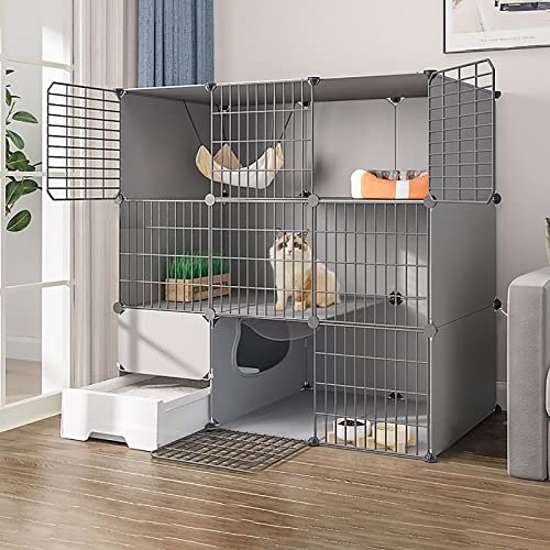 Katzenkäfig Für Den Innenbereich Mit Katzentoilette, Katzenkäfige, Laufstall, Katzengehege, Abnehmbarer Kleintierkäfig Aus Metall, DIY-Kätzchen-Laufstall, Extra Großer Platz Für Kleine Haustierkatze Katzenkäfig Für Den Innenbereich Mit Katzentoilette, Katzenkäfige, Laufstall, Katzengehege, Abnehmbarer Kleintierkäfig Aus Metall, DIY-Kätzchen-Laufstall, Extra Großer Platz Für Kleine Haustierkatze von ASumPio