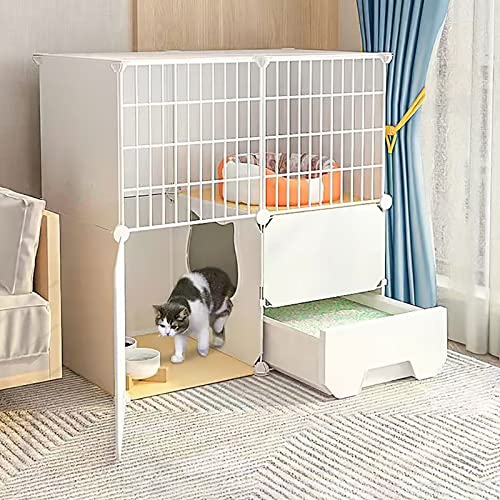 Katzenkäfig Mit Katzentoilette, Katzenkiste, Katzenkäfige, DIY-Katzengehege Für Den Innenbereich Für Kleintiere, Abnehmbares Katzenhaus Aus Metall, Kätzchenkiste, Auslauf, Ideal Für 1–3 Katzen (75 X Katzenkäfig Mit Katzentoilette, Katzenkiste, Katzenkäfige, DIY-Katzengehege Für Den Innenbereich Für Kleintiere, Abnehmbares Katzenhaus Aus Metall, Kätzchenkiste, Auslauf, Ideal Für 1–3 Katzen (75 X von ASumPio