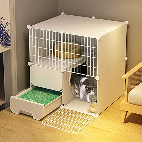 Katzenkäfige, Katzenkiste Für Den Innenbereich, DIY-Katzenlaufstall, Katzengehege, Abnehmbare Katzenzwinger Aus Metall Mit Geschlossener Katzentoilette, Hundekisten Für Kleine Hunde – Für Kleintiere Katzenkäfige, Katzenkiste Für Den Innenbereich, DIY-Katzenlaufstall, Katzengehege, Abnehmbare Katzenzwinger Aus Metall Mit Geschlossener Katzentoilette, Hundekisten Für Kleine Hunde – Für Kleintiere von ASumPio