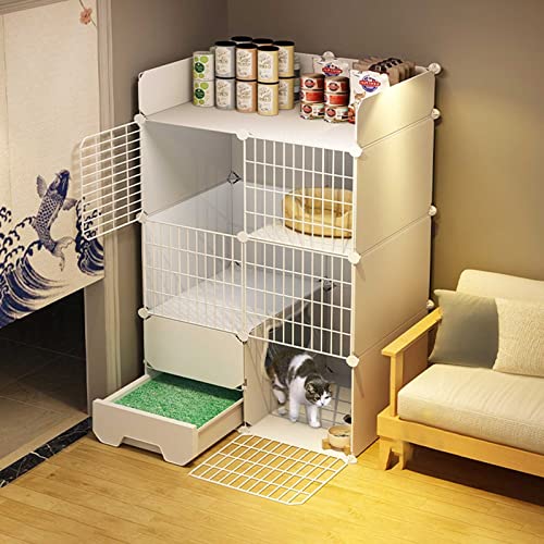 Katzenkäfige, Katzenkiste Für Den Innenbereich, DIY-Katzenlaufstall, Katzengehege, Abnehmbare Katzenzwinger Aus Metall Mit Geschlossener Katzentoilette, Hundekisten Für Kleine Hunde – Für Kleintiere Katzenkäfige, Katzenkiste Für Den Innenbereich, DIY-Katzenlaufstall, Katzengehege, Abnehmbare Katzenzwinger Aus Metall Mit Geschlossener Katzentoilette, Hundekisten Für Kleine Hunde – Für Kleintiere von ASumPio