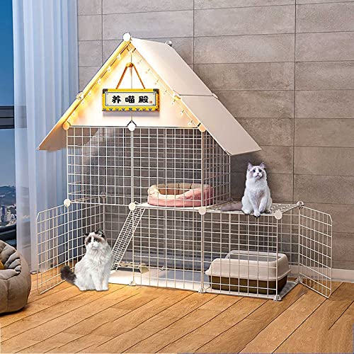 Katzenkäfige – Katzenkäfig-Laufstall, 2-Stöckiges Katzengehege, Katzenkäfig Für Den Innenbereich, Katzenhütte, Katzenkiste, Kätzchen-Laufstall, Frettchenkäfig, Hundekäfige Für Kleine Hunde – Für Kle Katzenkäfige – Katzenkäfig-Laufstall, 2-Stöckiges Katzengehege, Katzenkäfig Für Den Innenbereich, Katzenhütte, Katzenkiste, Kätzchen-Laufstall, Frettchenkäfig, Hundekäfige Für Kleine Hunde – Für Kle von ASumPio