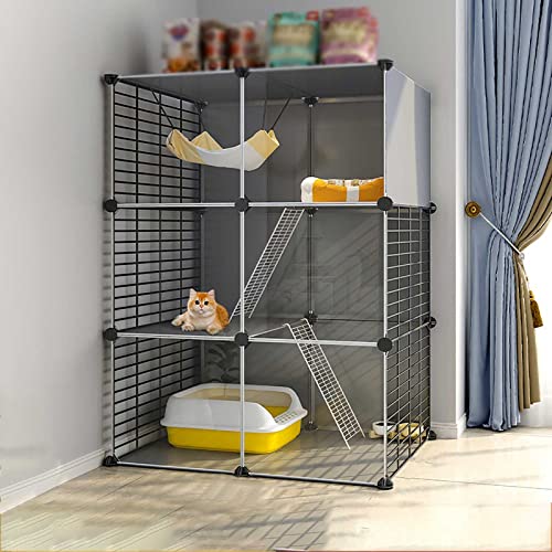 Katzenkäfige – Katzenkäfig Laufstall 3-stöckige Katzengehege Indoor Katzenkäfig Zwinger Katzenkiste Kätzchen Laufstall Frettchenkäfig Haustierkiste Tragbarer Hofzaun – für Kleintiere, Welpen, Kätzchen Katzenkäfige – Katzenkäfig Laufstall 3-stöckige Katzengehege Indoor Katzenkäfig Zwinger Katzenkiste Kätzchen Laufstall Frettchenkäfig Haustierkiste Tragbarer Hofzaun – für Kleintiere, Welpen, Kätzchen von ASumPio