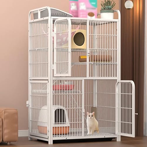 Katzenlaufstall Für Hauskatzen, Katzenkäfigträger, Haustierkäfige Für Kleintiere, Katzenzwinger, Katzenhaus, Haustiergehege, Katzenhäuser Für Draußen, Verstärkt Und Verdickt (Weiß 80 * 54 * 137 cm) Katzenlaufstall Für Hauskatzen, Katzenkäfigträger, Haustierkäfige Für Kleintiere, Katzenzwinger, Katzenhaus, Haustiergehege, Katzenhäuser Für Draußen, Verstärkt Und Verdickt (Weiß 80 * 54 * 137 cm) von ASumPio