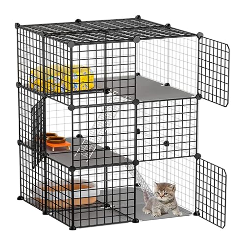 Meerschweinchenkäfige, Chinchillakäfig, Katzenkäfig, DIY-Katzenlaufstall Für Den Innenbereich, 3-Stufiger Abnehmbarer Metalldrahtzwinger, Großer Übungsbereich, Ideal Für 1–2 Katzen, Haustiere Usw. ( Meerschweinchenkäfige, Chinchillakäfig, Katzenkäfig, DIY-Katzenlaufstall Für Den Innenbereich, 3-Stufiger Abnehmbarer Metalldrahtzwinger, Großer Übungsbereich, Ideal Für 1–2 Katzen, Haustiere Usw. ( von ASumPio