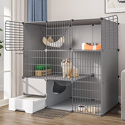Zusammenklappbarer Katzenkäfig, Tragbarer Katzenkäfig, Katzenkäfige Für Den Innenbereich Mit Katzentoilette, Große Katzenkäfige Für Den Innenbereich, 4 Größen, Für Ferienhaus/Haushalt/Außenbereich/I Zusammenklappbarer Katzenkäfig, Tragbarer Katzenkäfig, Katzenkäfige Für Den Innenbereich Mit Katzentoilette, Große Katzenkäfige Für Den Innenbereich, 4 Größen, Für Ferienhaus/Haushalt/Außenbereich/I von ASumPio