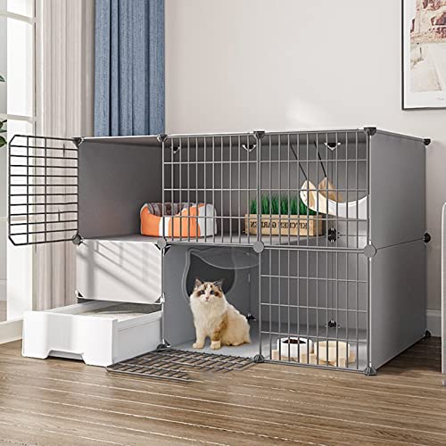 Zusammenklappbarer Katzenkäfig, Tragbarer Katzenkäfig, Katzenkäfige Für Den Innenbereich Mit Katzentoilette, Große Katzenkäfige Für Den Innenbereich, 4 Größen, Für Ferienhaus/Haushalt/Außenbereich/I Zusammenklappbarer Katzenkäfig, Tragbarer Katzenkäfig, Katzenkäfige Für Den Innenbereich Mit Katzentoilette, Große Katzenkäfige Für Den Innenbereich, 4 Größen, Für Ferienhaus/Haushalt/Außenbereich/I von ASumPio