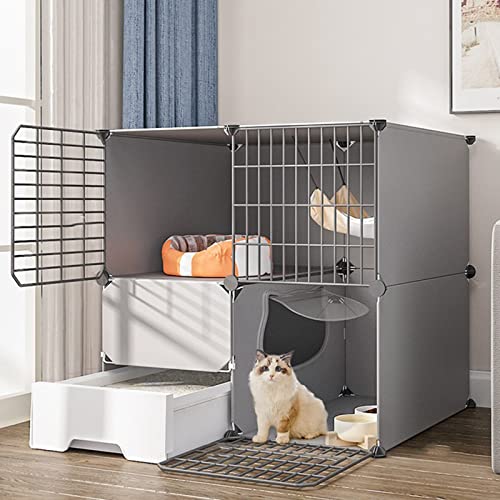 Zusammenklappbarer Katzenkäfig, Tragbarer Katzenkäfig, Katzenkäfige Für Den Innenbereich Mit Katzentoilette, Große Katzenkäfige Für Den Innenbereich, 4 Größen, Für Ferienhaus/Haushalt/Außenbereich/I Zusammenklappbarer Katzenkäfig, Tragbarer Katzenkäfig, Katzenkäfige Für Den Innenbereich Mit Katzentoilette, Große Katzenkäfige Für Den Innenbereich, 4 Größen, Für Ferienhaus/Haushalt/Außenbereich/I von ASumPio