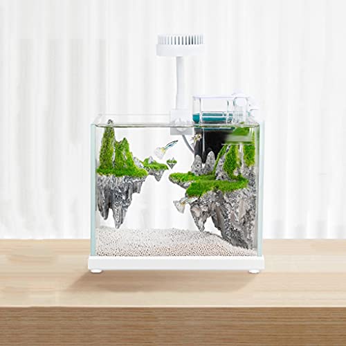 Aquarium-Aquarium-Desktop-Wohnzimmer-Haus-kleines Glas-ökologisches Gold-Fisch-Behälter, Haus u. Garten von ATAAY