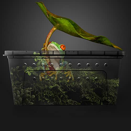 2 pezzi Reptilien-Futterbox, Acryl Reptilienzuchtbox Transparent, Terra Breeding Box für Eidechse, Tarantel, Spinnen, Frosch, Skorpion(26 * 18 * 11 cm) von ATB-GIFT