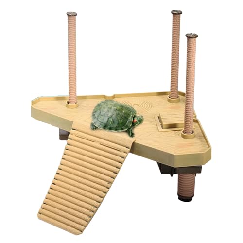 ATB-GIFT Turtle Dock Floating, Reptilien schwimmende Plattform, Reptile Turtle Frog Floating Platform Mit Saugnapf, grüner Dill für kleine Reptilien-Froschschildkröten(Size:M) von ATB-GIFT