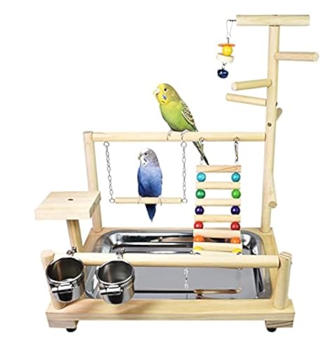 Parrot Playstand, Bird Playground, Papagei Vogel Spielplatz, Papageien Vogelständer Vogelspielplatz für Vogelkäfige, für Wellensittich Nymphensittich(37 * 26 * 44CM) von ATB-GIFT