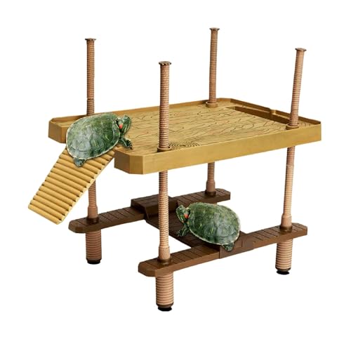 Turtle Dock Floating, Reptilien schwimmende Plattform, Reptile Turtle Frog Floating Platform Mit Saugnapf, grüner Dill, grüne Schale(Size:L) von ATB-GIFT