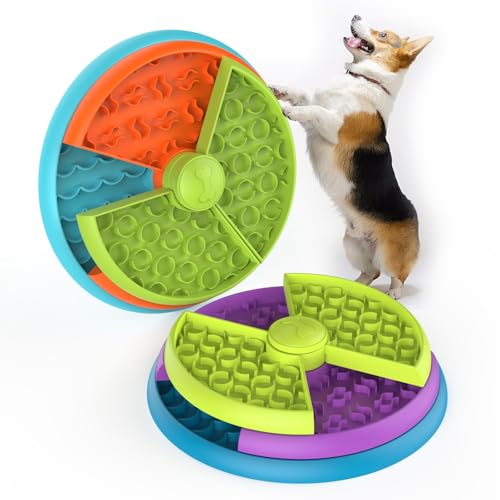 Slow Feeder Hundenapf 3 Schichten, reduziert Langeweile und Angst, Hundefutter Puzzle Feeder, Rutschfestes Interaktives Hunde-Puzzle-Spiel für kleine/mittlere/größere Hunde (2 Stück) von ATDOALL