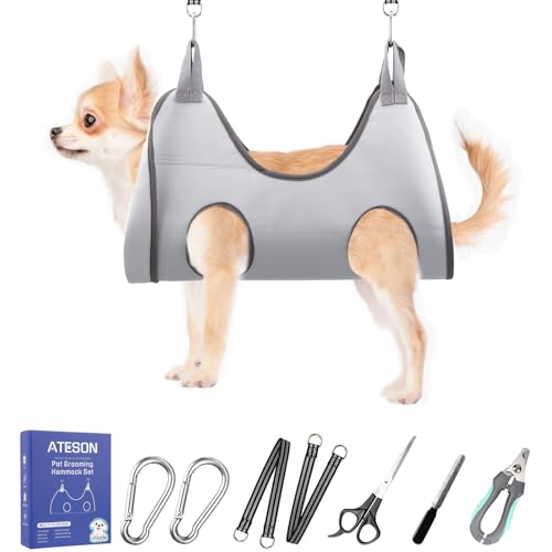 Haustier-Hundepflege-Hängematten-Geschirr für mittelgroße Hunde, Nageltrimmen, Hundeschlinge zum Schneiden von Nägeln, Hunde-Hänge-Halter mit Nagelknipser, Nagelfeile, Schere Haustier-Hundepflege-Hängematten-Geschirr für mittelgroße Hunde, Nageltrimmen, Hundeschlinge zum Schneiden von Nägeln, Hunde-Hänge-Halter mit Nagelknipser, Nagelfeile, Schere von ATESON