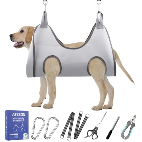 Haustierpflege-Hängematten-Geschirr für XL-große Hunde, Nageltrimmen, Hundeschlinge zum Schneiden von Nägeln, Hunde-Hänge-Halter mit Nagelknipser, Nagelfeile, Schere Haustierpflege-Hängematten-Geschirr für XL-große Hunde, Nageltrimmen, Hundeschlinge zum Schneiden von Nägeln, Hunde-Hänge-Halter mit Nagelknipser, Nagelfeile, Schere von ATESON