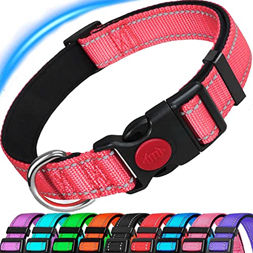 ATETEO Dog Collar, Reflective Dog Collar, Padded Breathable Soft Neoprene Nylon Pet Collar Adjustable for Medium Dogs von ATETEO