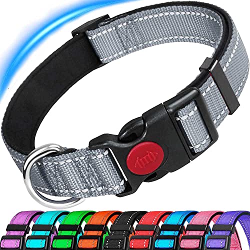 Dog Collar, Reflective Adjustable Basic Dog Collar with Soft Neoprene Padding, Durable Nylon Pet Collars for Puppy Small Medium Large Dogs Dog Collar, Reflective Adjustable Basic Dog Collar with Soft Neoprene Padding, Durable Nylon Pet Collars for Puppy Small Medium Large Dogs von ATETEO