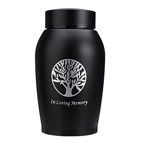 ATGQBCF Tierurne 500ml Gold/Schwarze Edelstahl Urnen Haustiere Hunde Katze Vögel Maus Einäscher Asche Urne Andenkensschatulle Columbarium Gedenkstätten Für Haustiere(Black) von ATGQBCF
