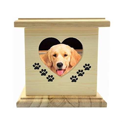 ATGQBCF Tierurne Urnen Aus Holz Für Haustiere Hunde Katzen Fotobox Urne Für Die Einäscherung Von Haustieren Gedenkstätten Für Haustiere von ATGQBCF