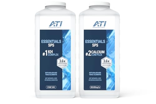 ATI Essentials SPS Set – 2 x 2700 ml, hochkonzentriertes Komplettsystem für Meerwasseraquarien, ideal für SPS-Becken, enthält alle Haupt- und Spurenelemente – stabilisiert den pH-Wert von ATI